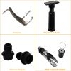5 Pcs Wine Bottle Opener Set Wine Accessories Kit W/ Corkscrew Pourer Stopper Vacuum Pump For Home Use Sommeliers Waiters Bartenders