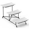 3-Tier Plastic Serving Tray Dessert Server Display Serving Stand Dinnerware With 3 Rectangular Plastic Serving Platters Metal Stand For Entertaining F