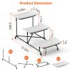 3-Tier Plastic Serving Tray Dessert Server Display Serving Stand Dinnerware With 3 Rectangular Plastic Serving Platters Metal Stand For Entertaining F