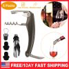 5 Pcs Wine Bottle Opener Set Wine Accessories Kit W/ Corkscrew Pourer Stopper Vacuum Pump For Home Use Sommeliers Waiters Bartenders