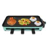 2000W Electric Indoor Grill 2 In 1 Electric Bbq Gill With Grill Net Removable Plate 5 Temperature Control 3 Small Trays Dishwasher Safe