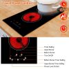 Dual Induction Burners Electric Cooktop 110V Total 1900W Electric Stove Built-In Electric Ceramic Stove With Timer Setting 9 Firepower Levels Over Hea