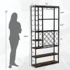 Heavy Duty Industrial Metal Wood 6 Tier Wine Rack Kitchen Storage Shelving Unit