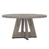Modern Kitchen 4-Person Circular Dining Table in Grey Wood Finish