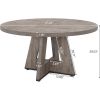 Modern Kitchen 4-Person Circular Dining Table in Grey Wood Finish