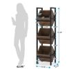 Rustic Farmhouse Industrial 3 Bin 36 Bottle Wine Rack Storage Display Shelf