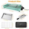 2000W Electric Indoor Grill 2 In 1 Electric Bbq Gill With Grill Net Removable Plate 5 Temperature Control 3 Small Trays Dishwasher Safe