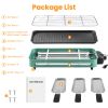 2000W Electric Indoor Grill 2 In 1 Electric Bbq Gill With Grill Net Removable Plate 5 Temperature Control 3 Small Trays Dishwasher Safe