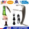 5 Pcs Wine Bottle Opener Set Wine Accessories Kit W/ Corkscrew Pourer Stopper Vacuum Pump For Home Use Sommeliers Waiters Bartenders