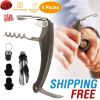 5 Pcs Wine Bottle Opener Set Wine Accessories Kit W/ Corkscrew Pourer Stopper Vacuum Pump For Home Use Sommeliers Waiters Bartenders