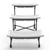 3-Tier Plastic Serving Tray Dessert Server Display Serving Stand Dinnerware With 3 Rectangular Plastic Serving Platters Metal Stand For Entertaining F